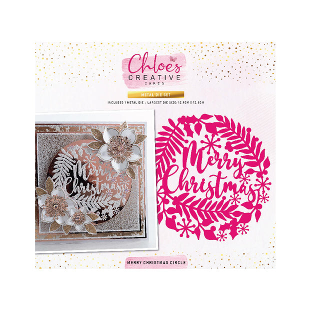 Chloes Creative Cards Metal Die Set - Merry Christmas Circle