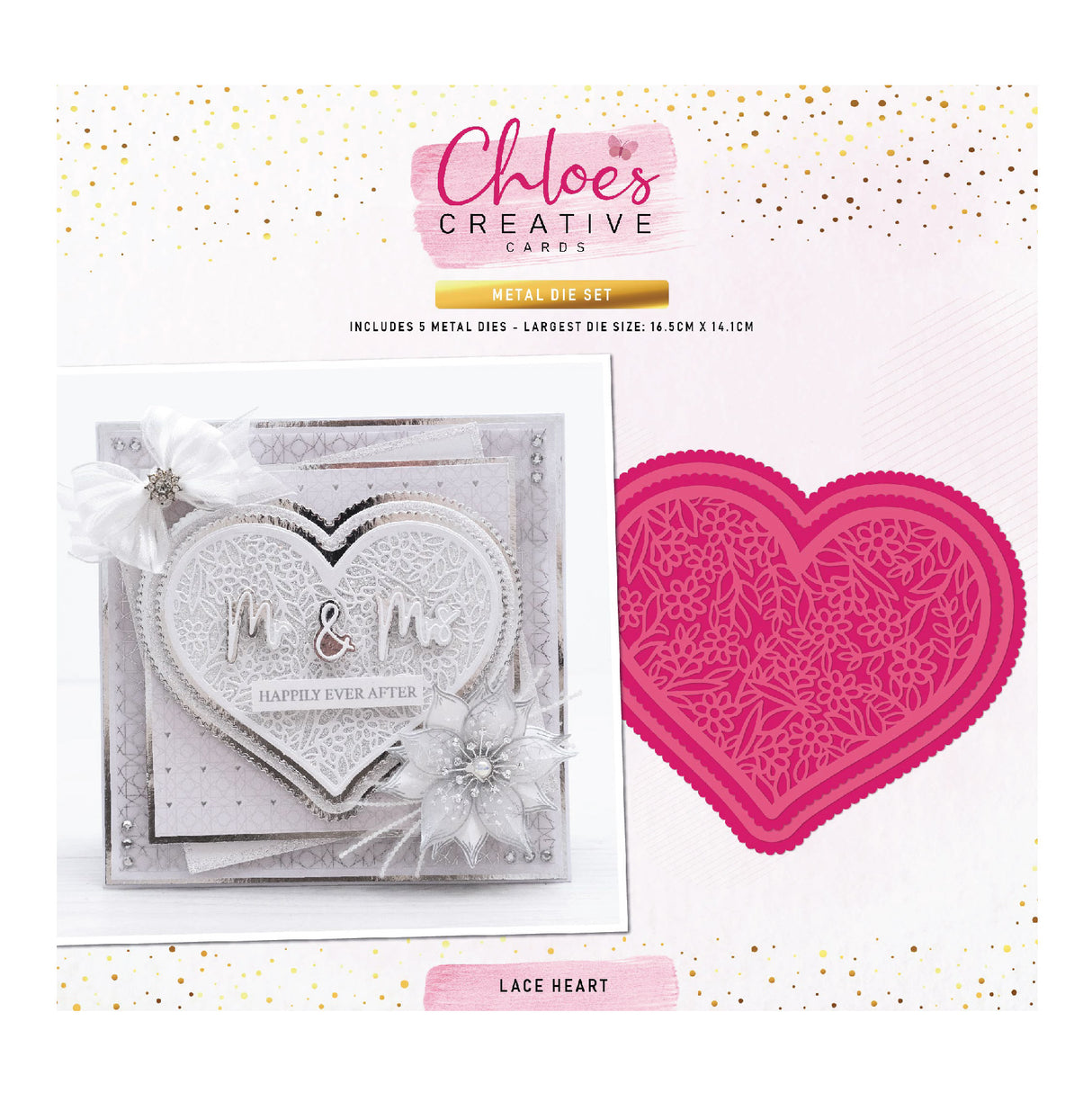 Chloes Creative Cards Metal Die Set - Lace Heart