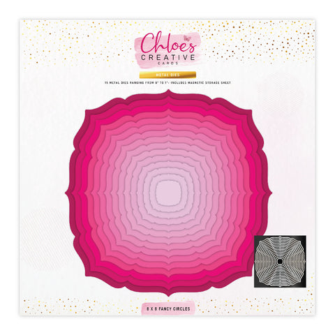 Chloes Creative Cards Metal Die Set - 8 x 8 Fancy Circles