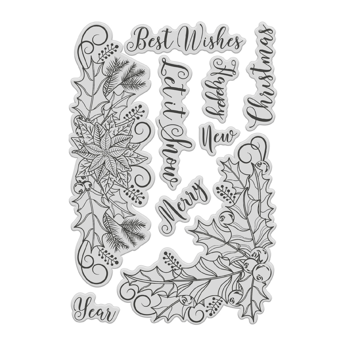 Chloes Creative Cards Photopolymer Stamp Set (A6) - Poinsettia Garland
