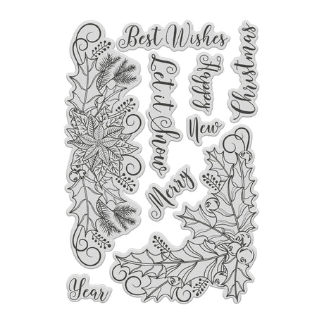 Chloes Creative Cards Photopolymer Stamp Set (A6) - Poinsettia Garland