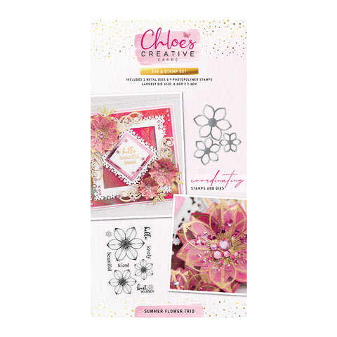 Chloe’s Creative Cards Die & Stamp Set – Summer Flower Trio