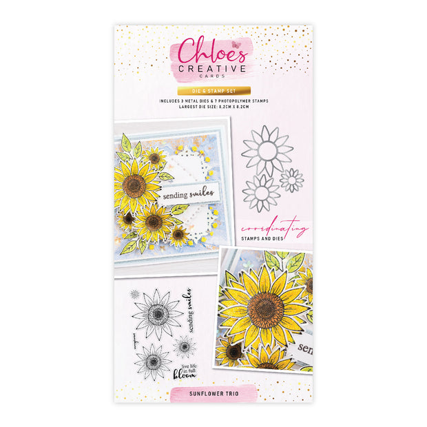 Chloe’s Creative Cards Die & Stamp Set – Sunflower Trio