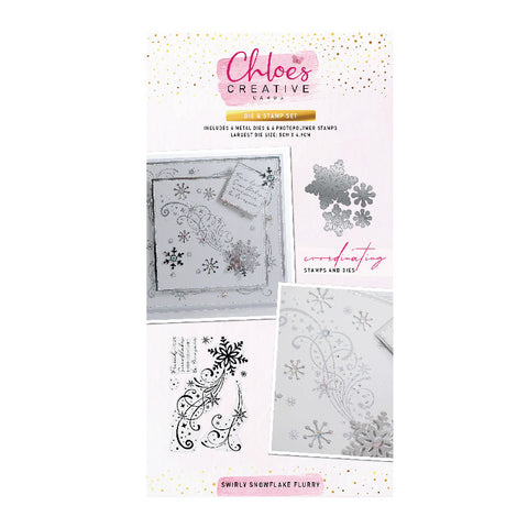 Chloes Creative Cards Die & Stamp Set - Swirly Snowflake Flurry