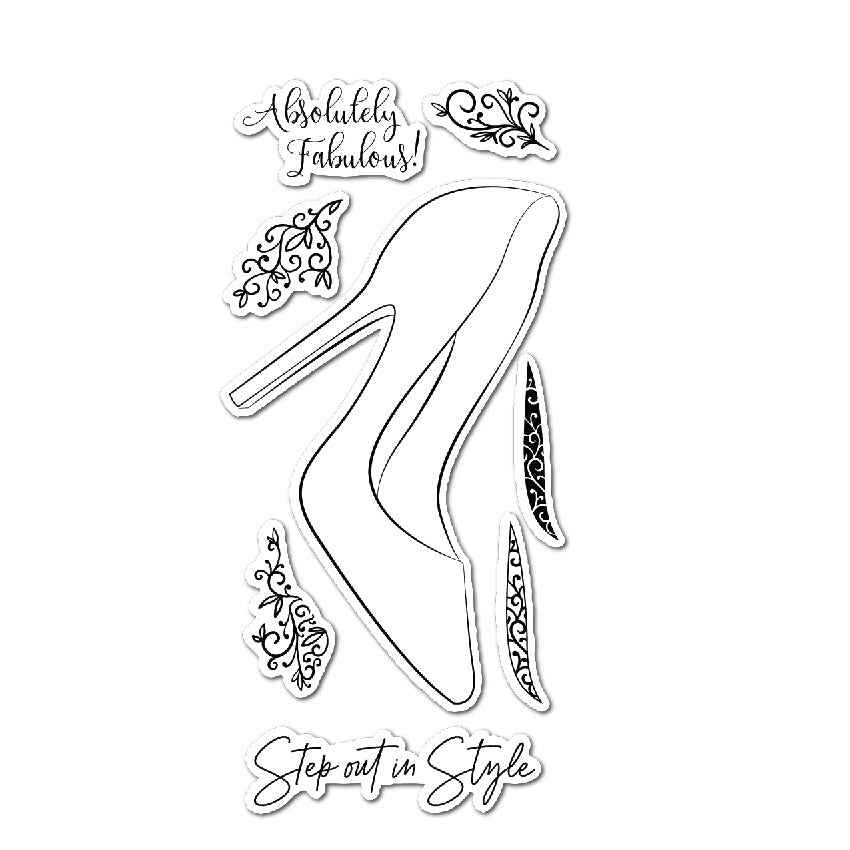 Ensemble de matrices et tampons Chloes Creative Cards - Swirly Stiletto