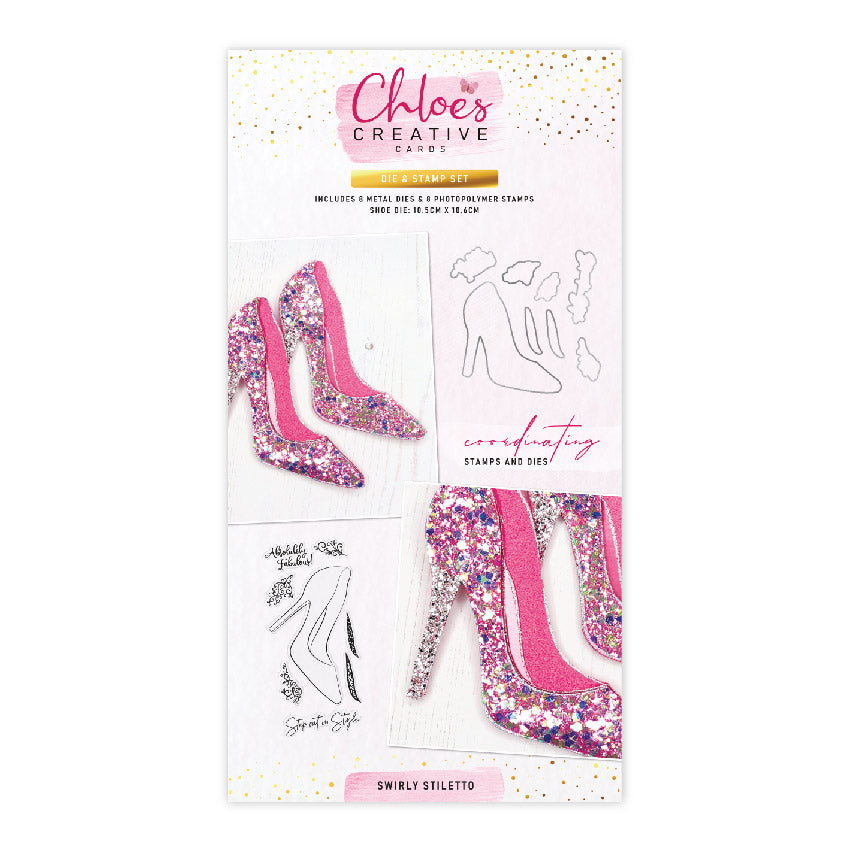 Ensemble de matrices et tampons Chloes Creative Cards - Swirly Stiletto