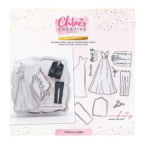 Chloes Creative Cards Die & Stamp - Tuxedo and Gown