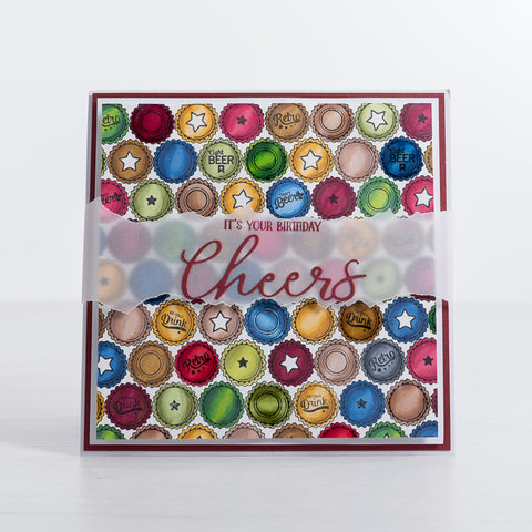 Chloes Creative Cards Photopolymer Stamp Set (DL) - Beer Cap Background
