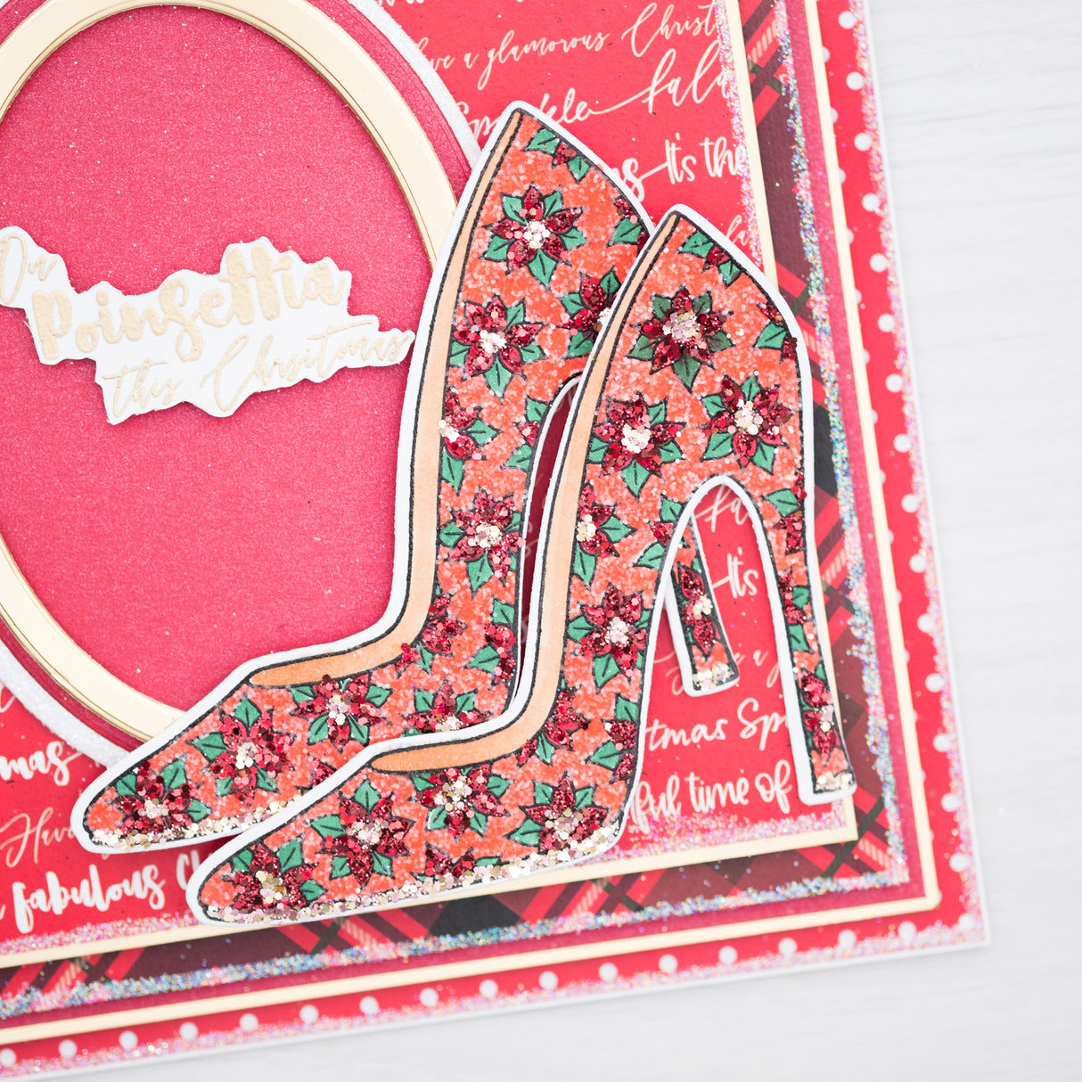 Chloes Creative Cards Die & Stamp Set - On Poinsettia!