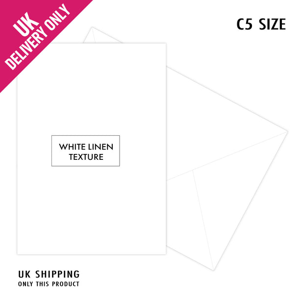 Craft UK C5 White Linen Card Blanks and Envelopes