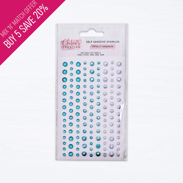 Chloes Creative Cards Self Adhesive Sparkles - Totally Turquoise