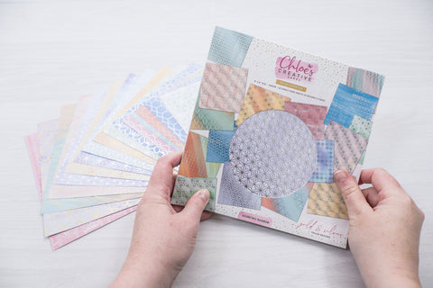 Chloes Creative Cards Foiled Paper Pad (8 x 8) - Geometric Rainbow