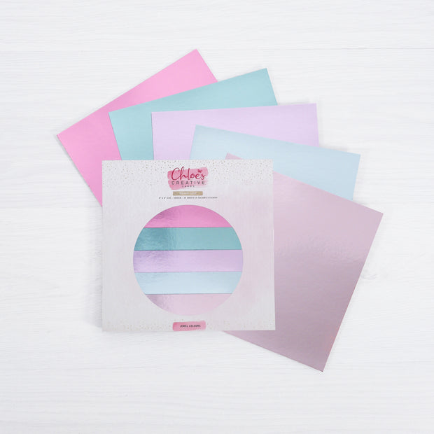 Chloes Creative Cards Mirror Card Pad (8 x 8) - Jewel Colours