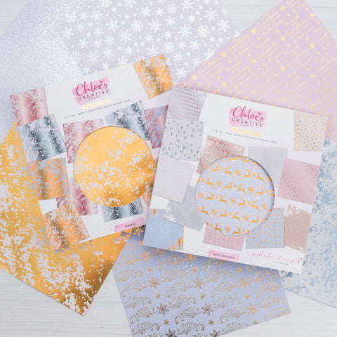 Chloes Creative Cards Foiled Paper Pad (8 x 8) - Crackle