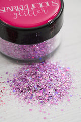 Paillettes scintillantes roses coquillages, pot de 1/2 oz