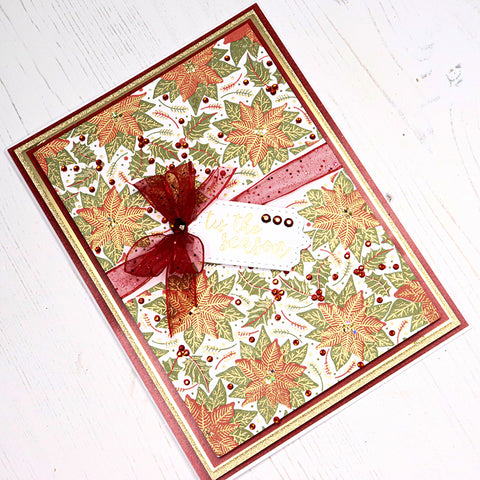 Chloes Creative Cards Layered Poinsettia Background A6 Photopolymer Stamp Set