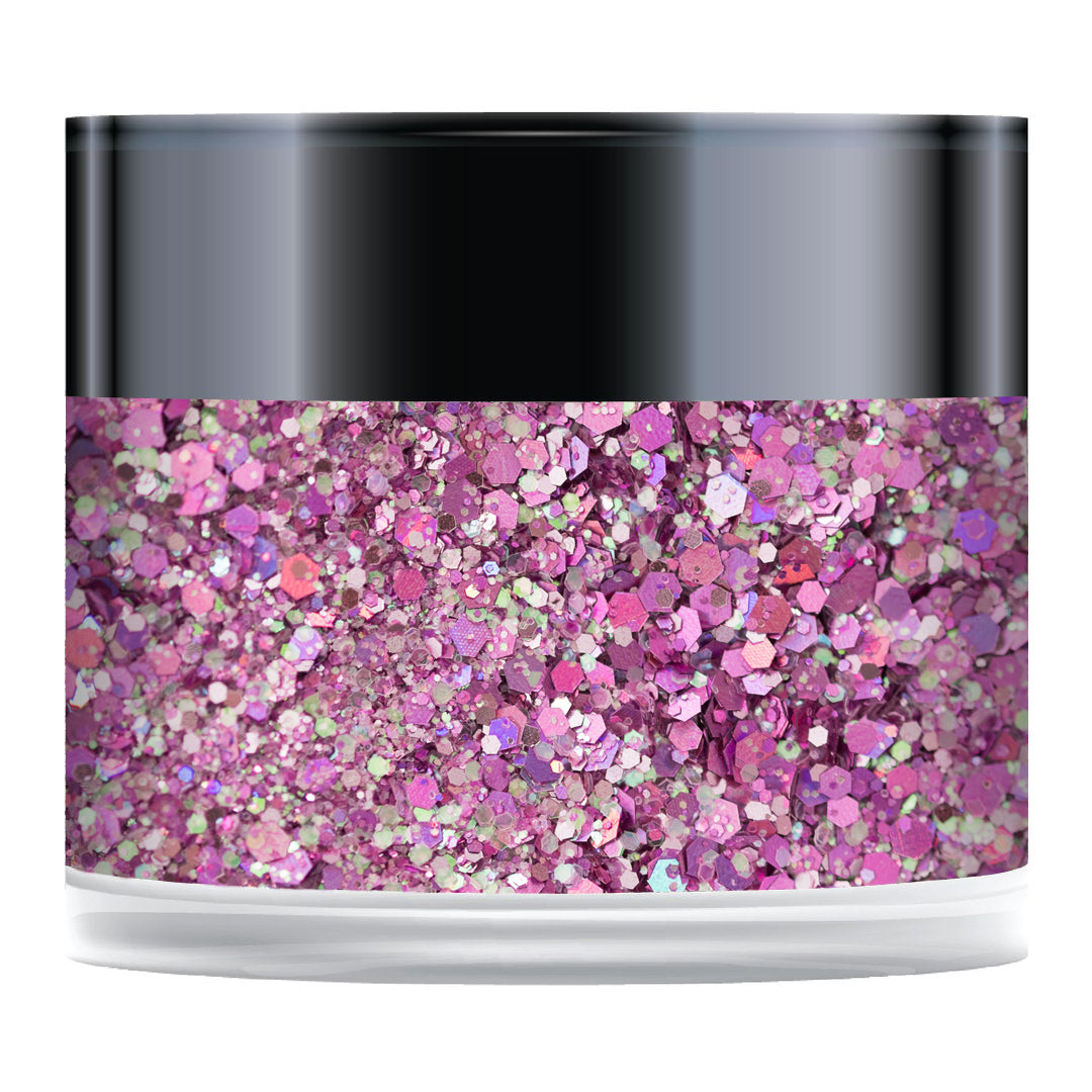 Paillettes scintillantes roses coquillages, pot de 1/2 oz
