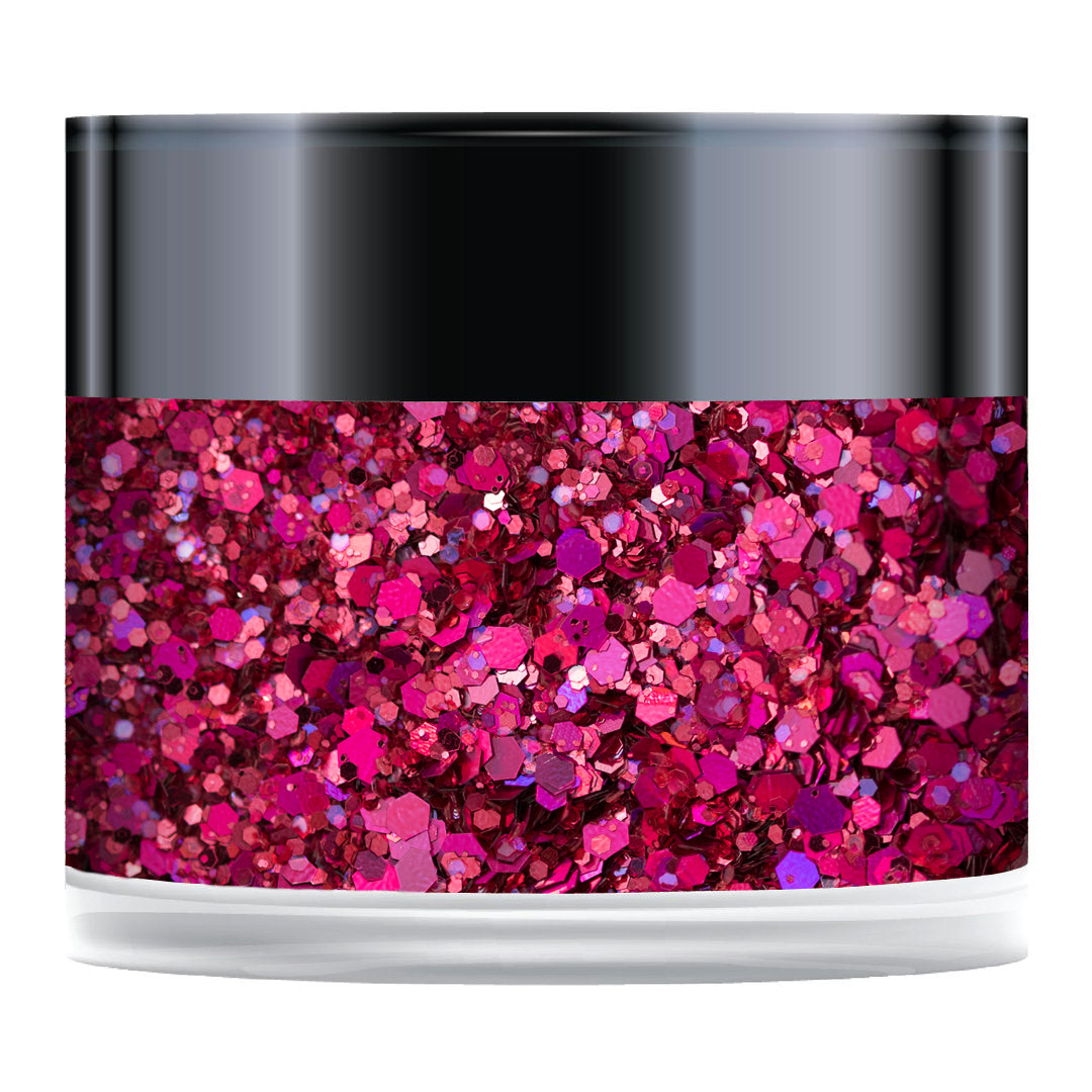 Paillettes Sparkelicious rose framboise en pot de 1/2 oz