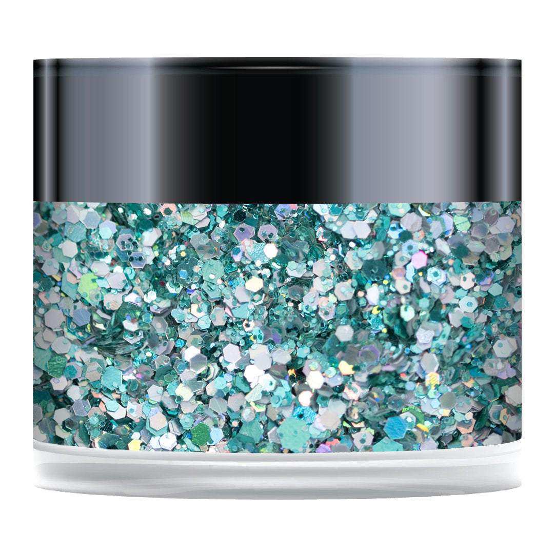 Türkis funkelnder Sparkelicious-Glitzer, 1/2 oz Glas