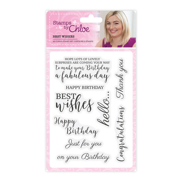 Stamps by Chloe Best Wishes Sentiments Clear Stamp