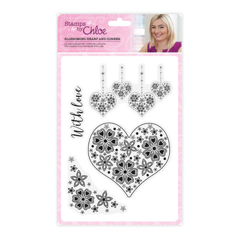 Stamps by Chloe Blossoming Heart and Corner Clear Stamp Set