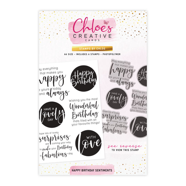 Stamps by Chloe Happy Birthday Sentiments Clear Stamp