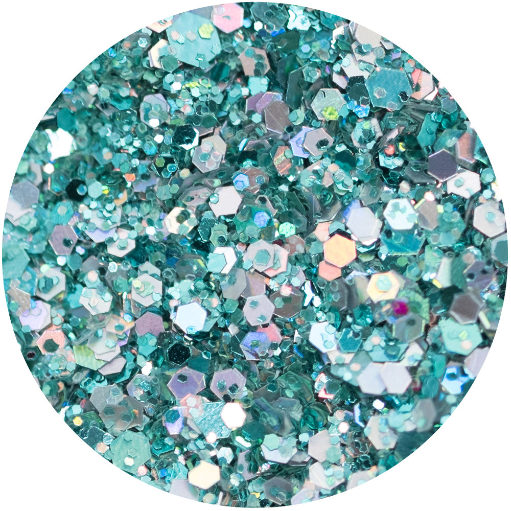 Türkis funkelnder Sparkelicious-Glitzer, 1/2 oz Glas
